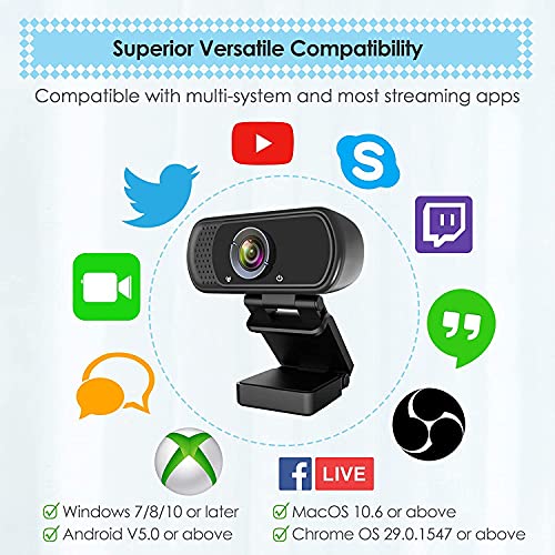 pro hd webcam 1080p widescreen video with microphone for windows & mac